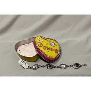 Brighton Memory Lane Silver Photo Frame Link Bracelet NWT With Heart Tin Case